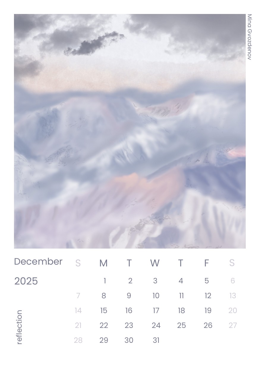 Desk calendar page for December 2025