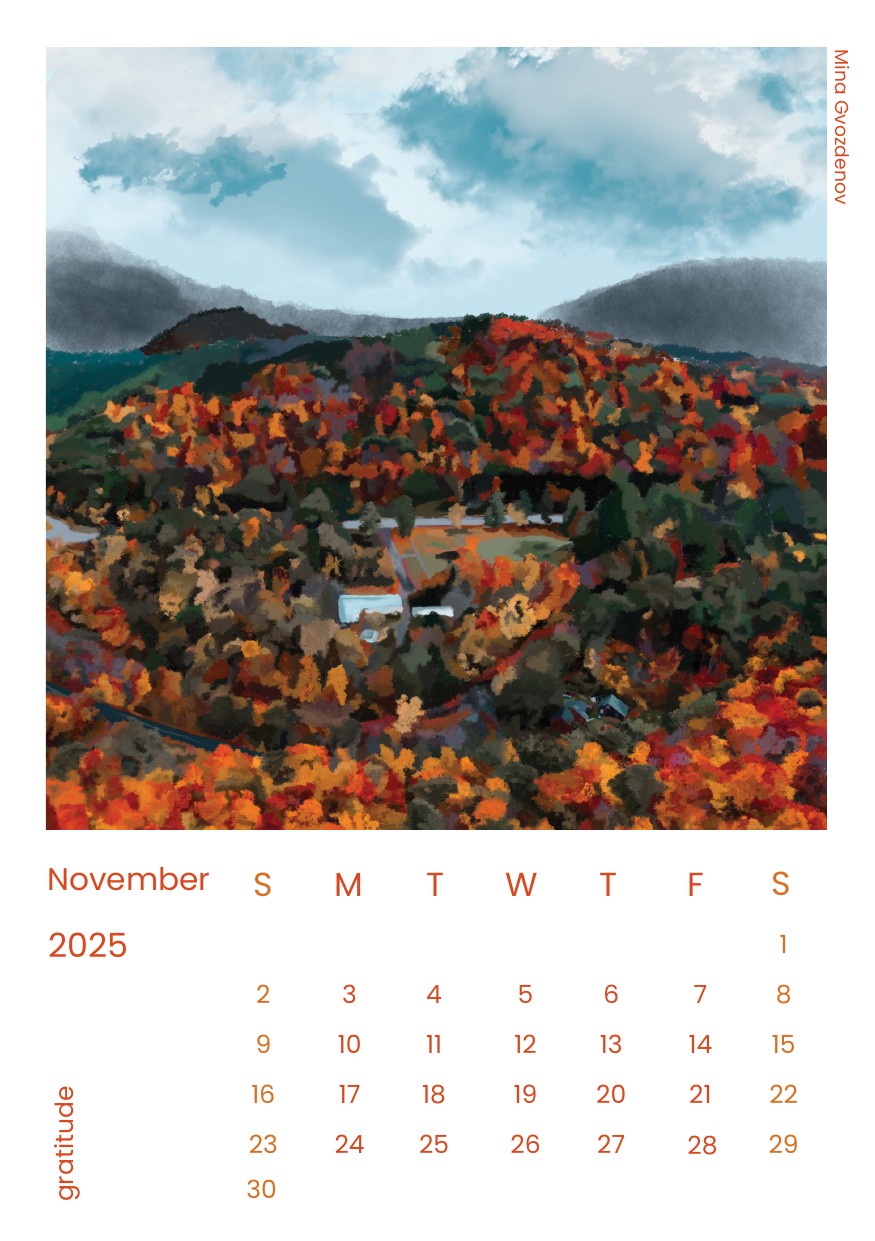 Desk calendar page for November 2025