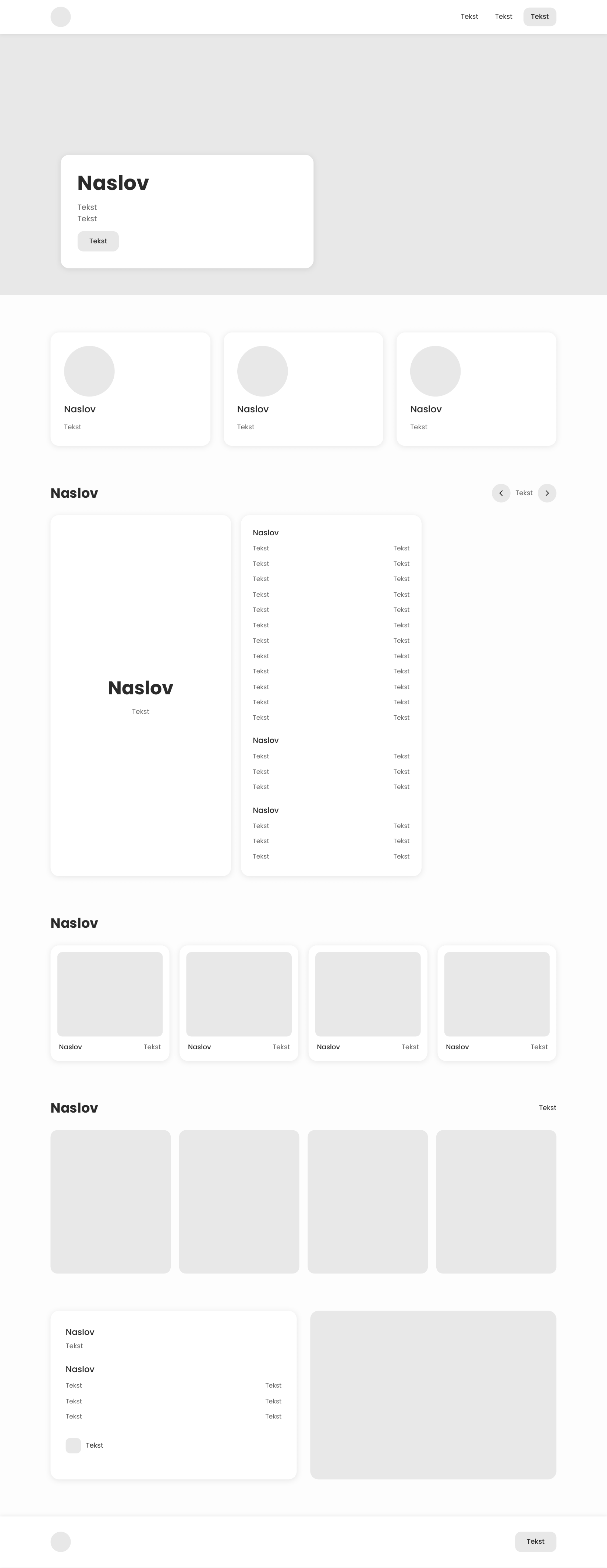 Desktop wireframe of the Limun website, preview