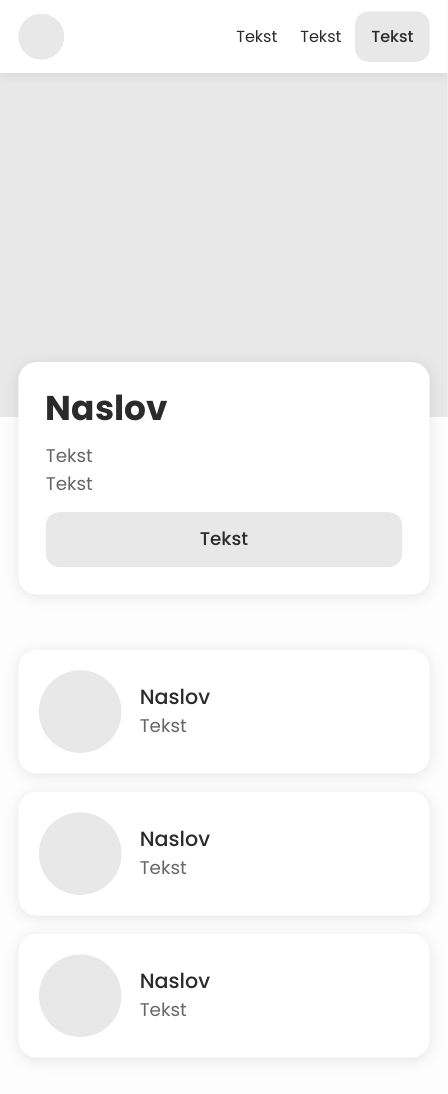 Mobile wireframe of the Limun website, preview