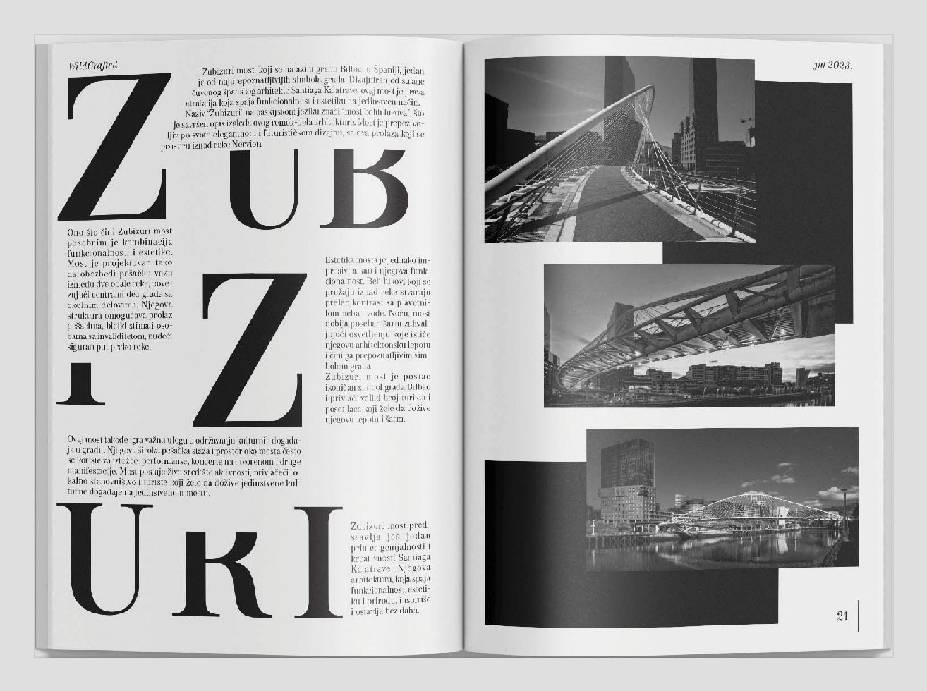 Wildcrafted magazine, Zubizuri bridge spread